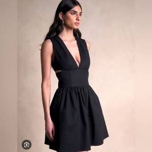 NWT Banana Republic Plus Size 20 Stretch Woven Anisa Cutout Black Mini Dress